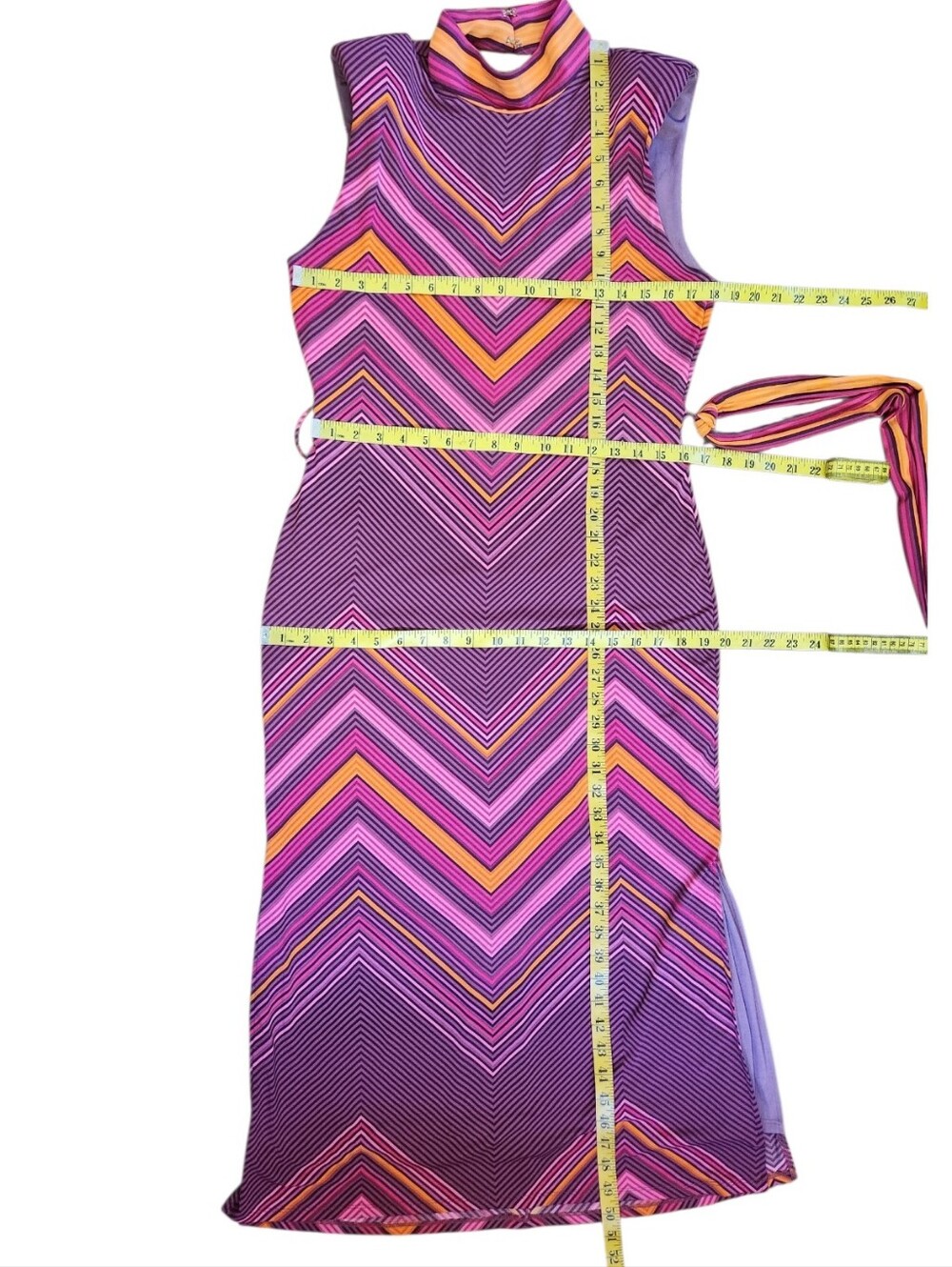 RAMY BROOK Karolina Chevron Knit Midi Dress - Size L - Picture 13 of 16